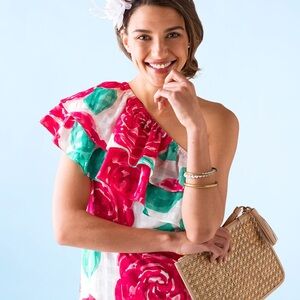 Run For The Roses One Shoulder Vineyard Vines Dress